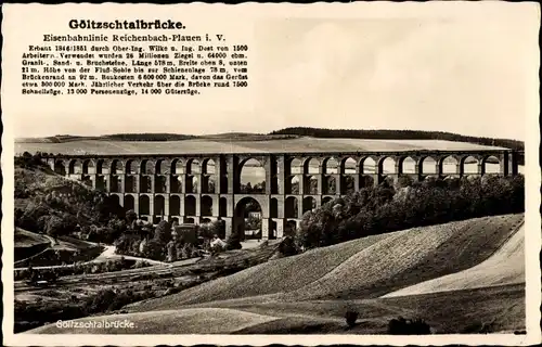 Ak Mylau Reichenbach im Vogtland, Göltzschtalbrücke