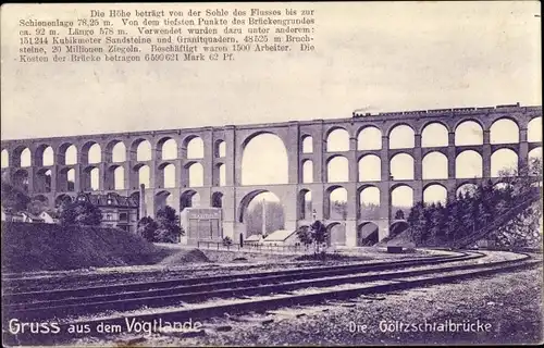 Ak Mylau Reichenbach im Vogtland, Göltzschtalbrücke