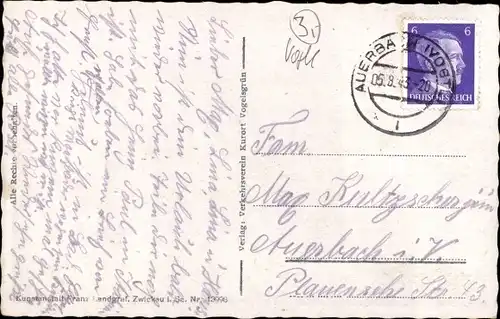 Ak Vogelsgrün Auerbach im Vogtland, Gesamtansicht