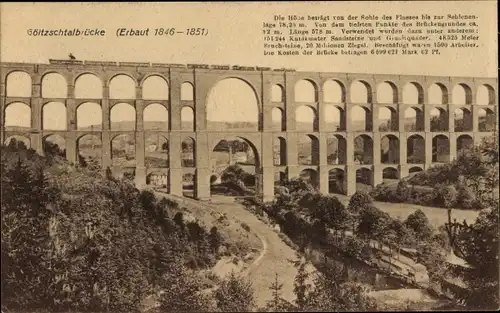Ak Mylau Reichenbach im Vogtland, Göltzschtalbrücke, Eisenbahn
