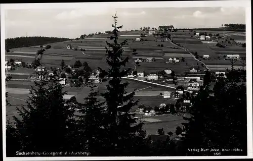 Ak Sachsenberg Georgenthal Klingenthal im Vogtland, Blick auf den Ort mit Umgebung