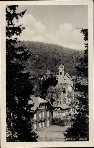 Ak Kipsdorf Altenberg im Erzgebirge, Kirche mit der Teilkoppe