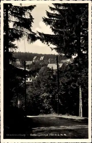 Ak Oberbärenburg Altenberg im Erzgebirge, Blick zum Ort, Wald