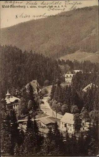 Ak Bärenburg Altenberg im Erzgebirge, Teilansicht vom Ort mit Umgebung