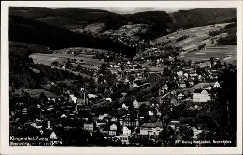 Ak Zwota Klingenthal im Vogtland Sachsen, Panorama vom Ort