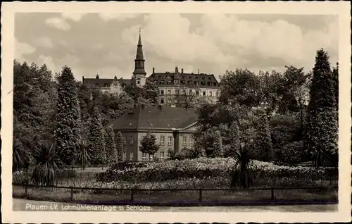 Ak Plauen im Vogtland, Lohmühlenanlagen und Schloss