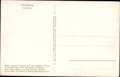 Künstler Ak Heidelberg am Neckar, Schlosshof