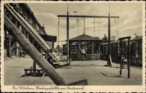 Ak Salzelmen Schönebeck an der Elbe, Kinderspielplatz am Gradierwerk