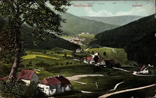 Ak Gaistal Bad Herrenalb im Schwarzwald, Panorama vom Ort