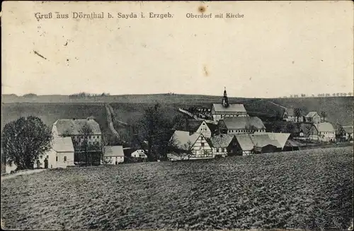 Ak Dörnthal Olbernhau im Erzgebirge Sachsen, Oberdorf, Kirche