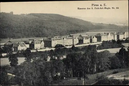 Ak Pirna an der Elbe, Kaserne des 5. Feld.-Art.-Regts. Nr. 64
