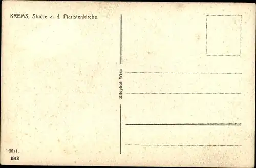 Ak Krems an der Donau in Niederösterreich, Studie a.d. Piaristenkirche