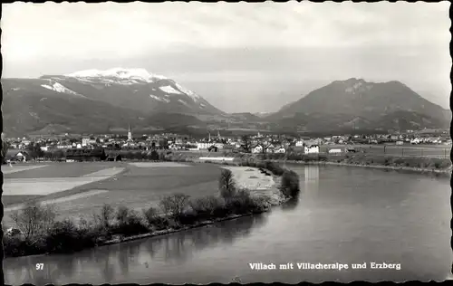 Ak Villach in Kärnten, Panorama mit Villacheralpe und Erzberg