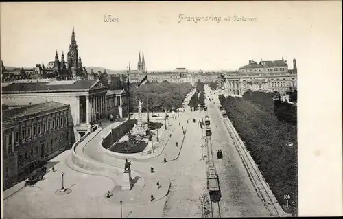Ak Wien 1 Innere Stadt, Franzensring mit Parlament