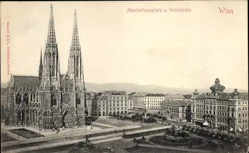 Ak Wien 1 Innere Stadt, Maximiliansplatz und Votivkirche