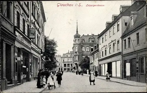 Ak Glauchau in Sachsen, Leipzigerstraße, Anwohner