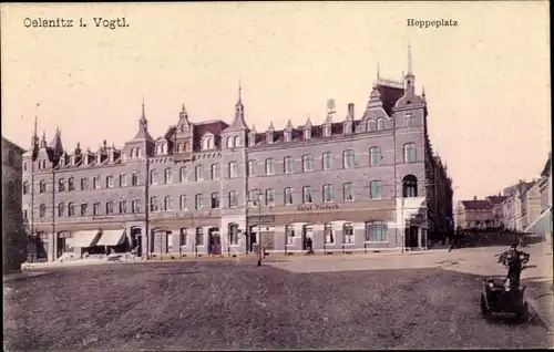 Ak Oelsnitz im Vogtland, Hotel Tietsch am Heppeplatz