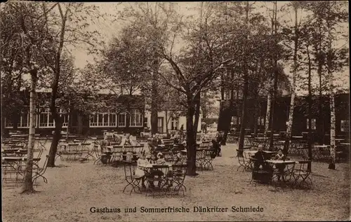 Ak Mosel Zwickau in Sachsen, Gasthof zur Schmiede, Terrasse