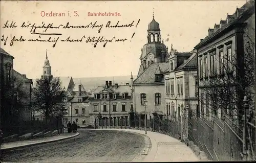Ak Oederan in Sachsen, Bahnhofstraße