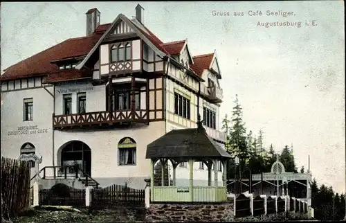 Ak Augustusburg im Erzgebirge, Cafe Seeliger