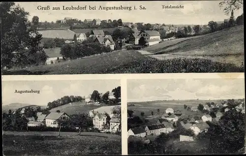 Ak Leubsdorf in Sachsen, Gesamtansicht, Augustusburg, Teilansicht