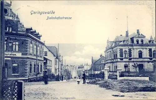 Ak Geringswalde Sachsen, Bahnhofsstraße, Restauration