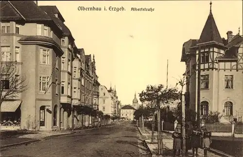Ak Olbernhau im Erzgebirge, Albertstraße