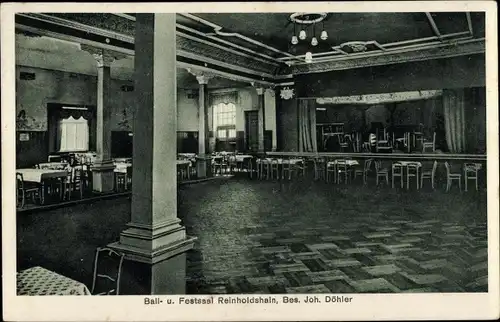 Ak Glauchau in Sachsen, Gasthof Reinholdshain, Ball- und Festsaal