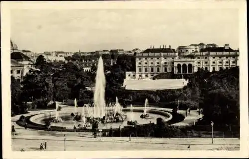 Ak Wien 1 Innere Stadt, Schwarzenbergplatz, Hochstrahlbrunnen