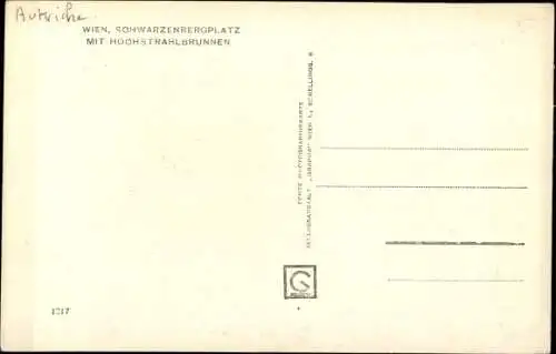 Ak Wien 1 Innere Stadt, Schwarzenbergplatz, Hochstrahlbrunnen