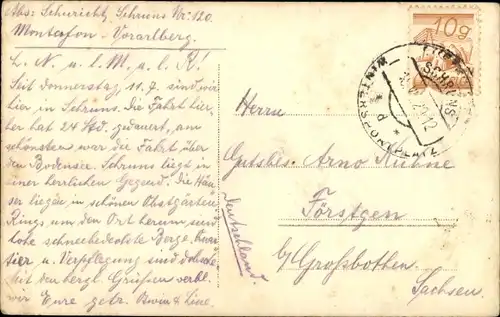 Ak Schruns in Vorarlberg, Totalansicht mit Zimbaspitze