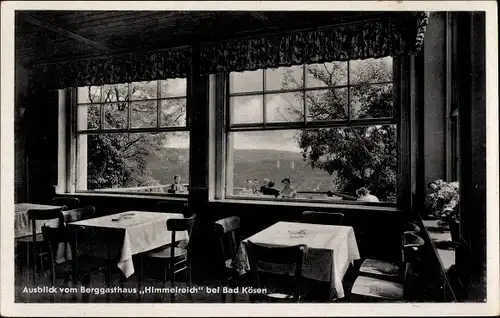 Ak Bad Kösen Naumburg an der Saale, Ausblick vom Berggasthaus Himmelreich