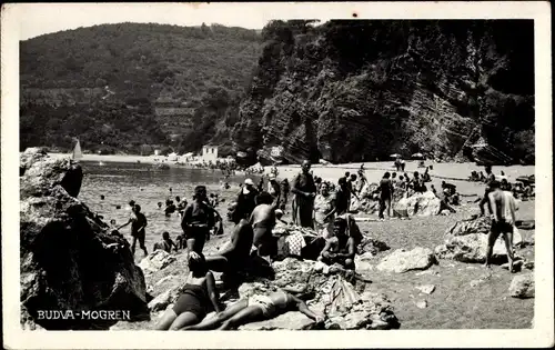 Ak Budva Montenegro, Partie am Strand, Strandleben