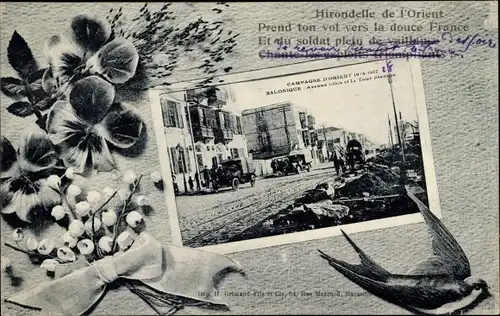 Passepartout Ak Saloniki Thessaloniki Griechenland, Campagne d'Orient 1914-1917, Avenue