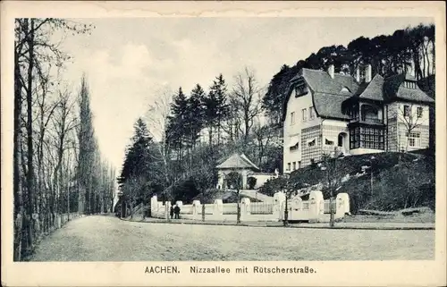 Ak Aachen in Nordrhein Westfalen, Nizzaallee mit Rütscherstraße