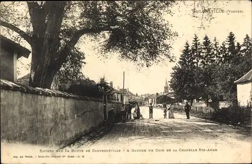 Ak Bulgnéville Lothringen Vosges, Entrée par la Route de Contrexeville, Chapelle Ste Anne