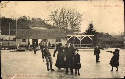 Ak Chantraine Lothringen Vosges, Patinage