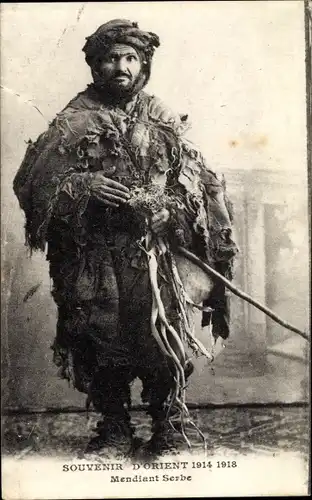 Ak Souvenir of the Orient 1914-1918, serbischer Bettler