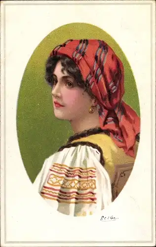 Ak Junge Rumänin, Balkan Schönheit, Portrait