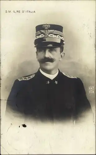 Ak König Viktor Emanuel III., Portrait in Uniform