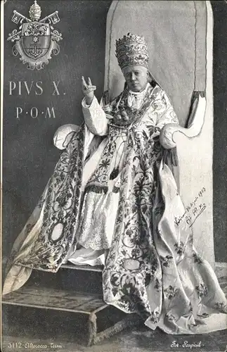 Ak Papst Pius X., Giuseppe Melchiorre Sarto, Portrait