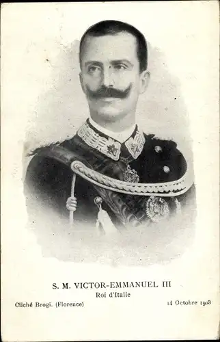 Ak Viktor Emanuel III König von Italien, Portrait, Orden