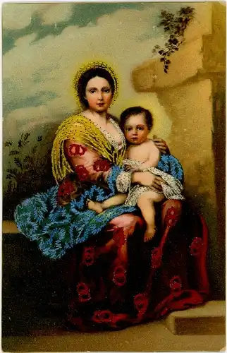 Stoff Ak Mutter mit Kind, Portrait, Frau-Portrait