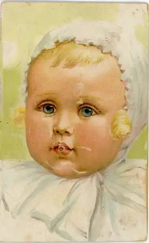 Ak Kind-Portrait, Baby, Weiße Mütze