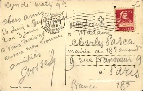 Ak Genève Genf Stadt, Place et Gare Cornavin