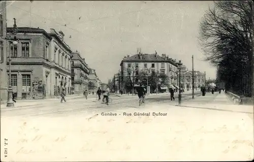 Ak Genf Schweiz, Rue Général Dufour