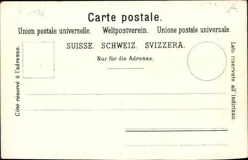 Litho Appenzellerin in Volkstracht beim Wildkirchlein