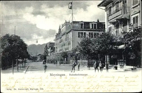 Ak Meyringen Meiringen Kanton Bern, Bahnhofstraße