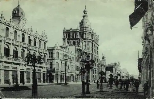 Ak Rio de Janeiro Brasilien, Avenida Central, Straßenpartie
