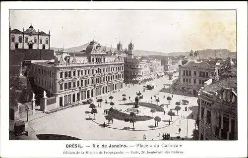 Ak Rio de Janeiro Brasilien, Place de Carioca, Platz